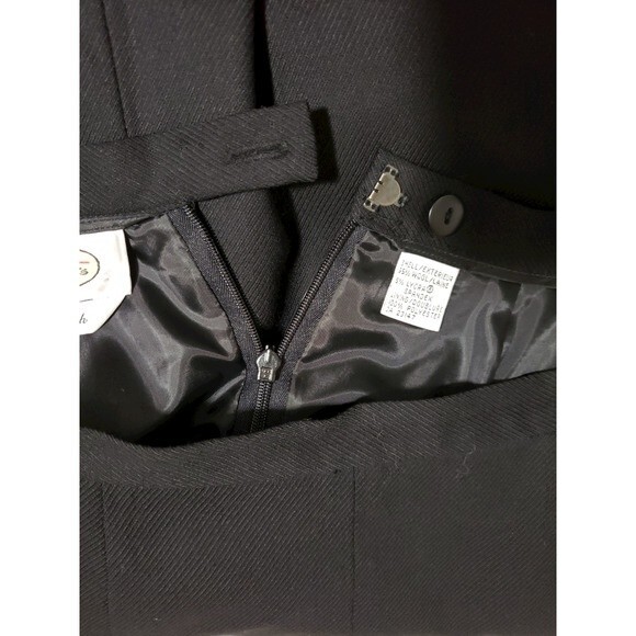 Talbots Black Stretch Wool Front Slit Straight Skirt - Size 10 - Picture 5 of 9